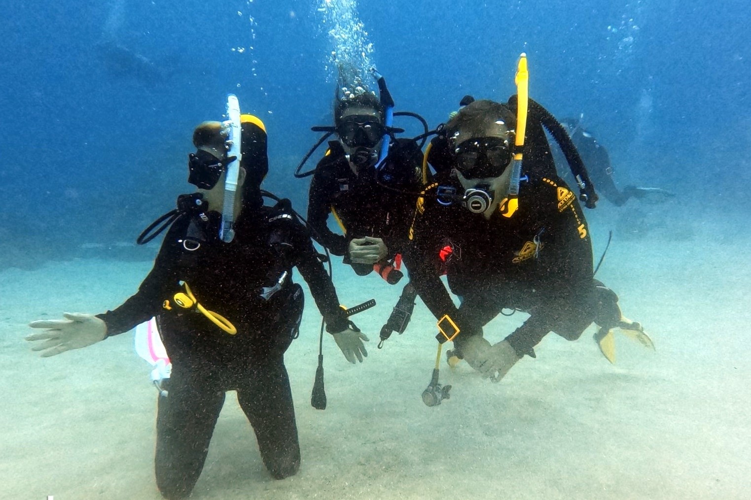 3 scuba divers EMPTY NEST DIVER
