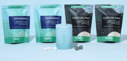 Packets of Huppy tooth tablets