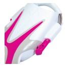 Easy Buckle Adjustment System on a white and pink Oceanic Manta Ray Fin